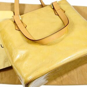 AUTHENTIC Louis Vuitton Yellow HOUSTON VERNIS Patent Leather Monogram Tote Bag